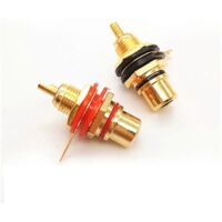 4Pair/8Pcs Gold Plated RCA Jack Connector Panel with NUT Solder CUP--
