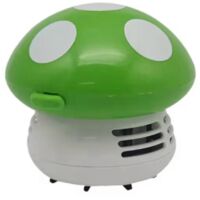 Handheld Mini Desktop Vacuum Cleaner Mushroom Shape Cleaner Green--