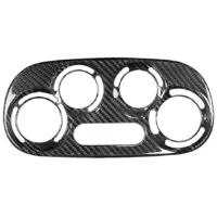 Car AC Switch Knob Trim for Fiat Abarth LHD-Carbon Fiber Pattern-