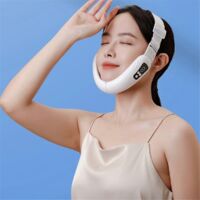 Skin Care EMS Electric Facial Massager Face Slimming Machine-White-