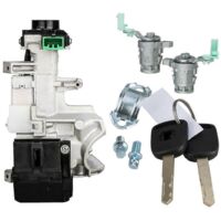Car Door Lock Ignition Switch with Keys Complete Set for Honda-Silver-