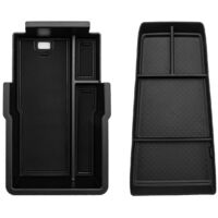 Car Armrest Storage Box&Lower Center Console Organizer Tray for Chevy-Black-