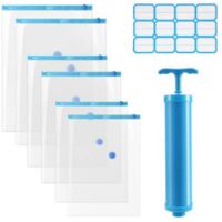 6 Pack Vacuum Storage Bags, Compression for Comforters and Blankets-Transparent-