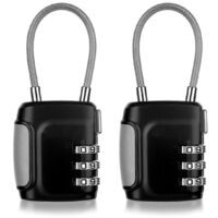 Locks for Luggage,Locks 4 Digit Padlock for School Gym Sports Locker-Black-