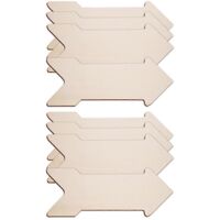 8PCS Wooden Shape Cutouts Unfinished Wood Sign Blank--