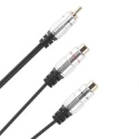 metal RCA Female to Dual 2-RCA Male Gold Plated Adapter,Audio Cable--