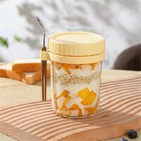 Reusable Overnight Oatmeal Jar Set, Used for Cereal and Yogurt-As Shown-