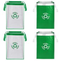 4PCS Recycle Waste Bin Bags for Kitchen Home Trash Sorting Bins-Green&White-
