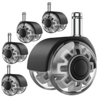 Office Chair Caster Wheels, 2 Inch Heavy Duty Replacement Wheels-Silver-