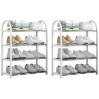 Étagère à chaussures, meuble à chaussures pour entrée et porte d'entrée, blanc--