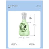 Ventilateur brumisateur d'extérieur avec flacon brumisateur vert ---