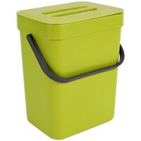 Poubelle avec couvercle, poubelle verte en plastique ---