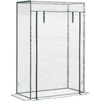 Serre tunnel à tomates avec porte enroulable, acier et plastique transparent, 100x50x150cm
