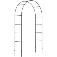 Arceau de Jardin en Métal Noir 140x40x240cm pour Plantes Grimpeuses, Portique de Rosier