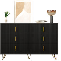 Buffet élégant design moderne, commode spacieuse, poignées dorées