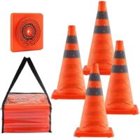 Cônes de signalisation, paquet de 4 cônes de signalisation pliables de 45,7 cm (18 pouces)