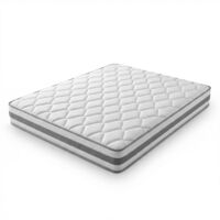 Matelas 140x190 H4 hauteur 25cm mousse confort, ressorts ensachés 7 zones ergonomiques, adulte certifié OEKO-TEX