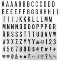 Panneau lumineux noir avec lettres et chiffres pour boîte aux lettres A4