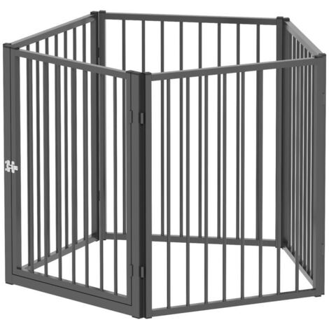 Enclos pour Animaux 5 Panneaux, Parc pour Chiens Pliable et Transportable, Sécurité Renforcée, Noir (1/5)