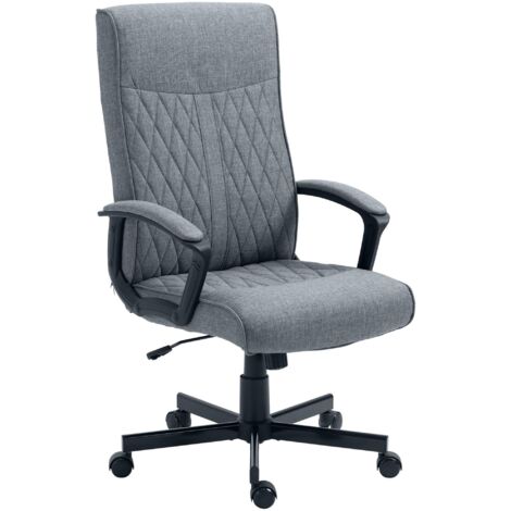Fauteuil de bureau pivotant avec fonction bascule, réglable en hauteur et doté d'un dossier haut, 65 x 72 x 102-112,5 cm, gris (1/5)
