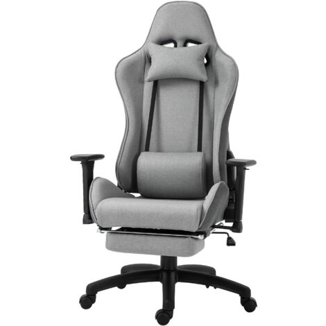Fauteuil de Bureau Vinsetto, Dossier Ergonomique, Hauteur Réglable, Fonction Bascule, Pivot 360°, Gris