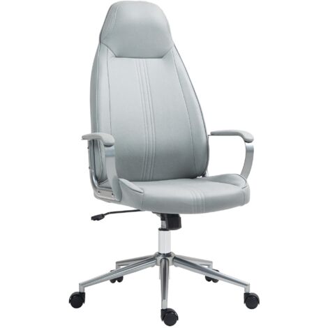Chaise bureau fauteuil de bureau hauteur réglable fonction à bascule à roulettes pivotantes 68 x 65 x 119-128,5 cm gris (1/5)