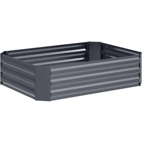Bac Potager en Acier 120x90x30 cm, Empilable, Bac à Plantes Extérieur pour Légumes, Fleurs et Plantes, Jardin/Balcon (1/5)