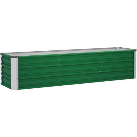 Jardinière surélevée en acier, bac à fleurs, 183 x 47 x 40 cm, avec gants verts, pour légumes et fleurs (1/5)