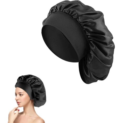 Bonnet de nuit en soie pour perruques, 1 pièce, doux et confortable, protège les cheveux naturels et les perruques, anti-frisottis, anti-nœuds, respirant (1/5)