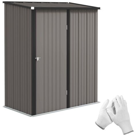 Abri de jardin/remise à outils, porte verrouillable, résistant aux intempéries, 161,5 cm x 94,5 cm x 196 cm, noir (1/5)