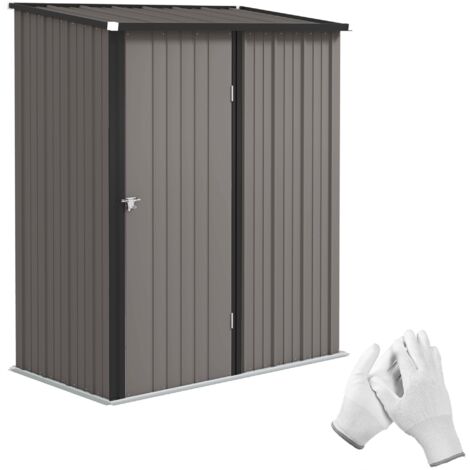 Abri de jardin/remise à outils, porte verrouillable, résistant aux intempéries, 161,5 cm x 94,5 cm x 196 cm, noir (1/5)