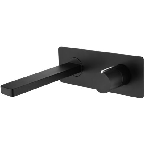 BERNSTEIN - Robinet mitigeur mural à encastrer 21,8x80x18cm (LxHxP) noir - livré avec corps d'encastrement 24x10,3x6cm (LxHxP) - 9908B