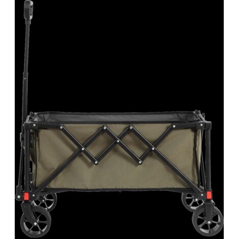 Chariot pliant, chariot pliant à roues tout-terrain, chariot de jardin robuste avec poignée réglable, chariot d'extérieur polyvalent adapté au camping, aux courses, (1/5)
