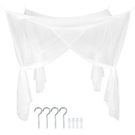 Moustiquaire pour lits simples et doubles en polyester blanc