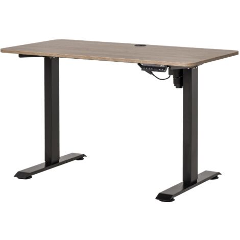 Bureau assis-debout, mesurant 120x60x72-116 cm, réglable en hauteur, équipé de 4 touches de mémoire automatique intelligentes, adapté aux bureaux à domicile, noir. (1/5)