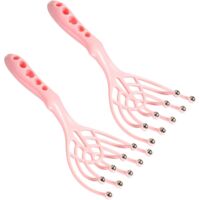 2 Piece Head Scalp Massager Tool Ergonomic Plastic Scratcher With Steel Balls For Scalp Stimulation Hair Care And Stress Relief At Home Spa