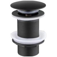 Bouchon de vidange clic-clac en laiton – Sans débordement – Pour éviers sans trop-plein – Mécanisme pratique et étanchéité silicone – Macaron