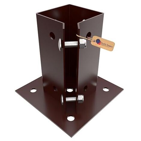 Support de poteau réglable à boulonner thermolaqué 75 x 75 mm – platine d’angle pour base de poteau – GeZu Impex