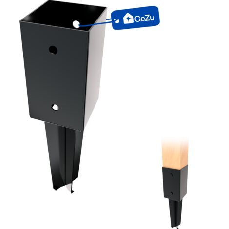 Support Mural Pour Pergola 91x91mm - Lot De 4 - Revêtement Poudre Noir Anti-rouille - Fixation Solide Pour Poteaux Bois - 3