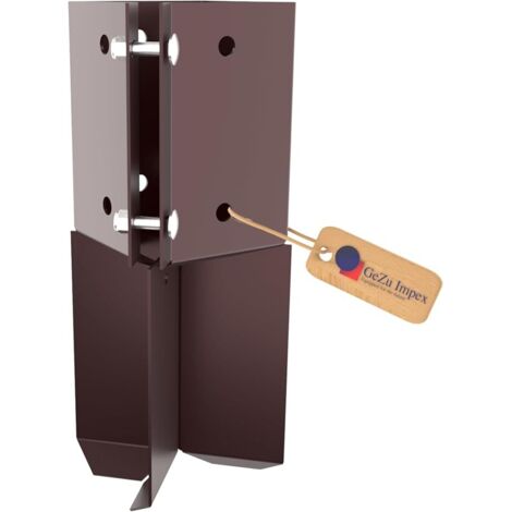 Pied de poteau à sceller dans le béton thermolaqué 75 x 75 mm – support de base à boulonner pour poteaux bois – GeZu Impex (1/5)
