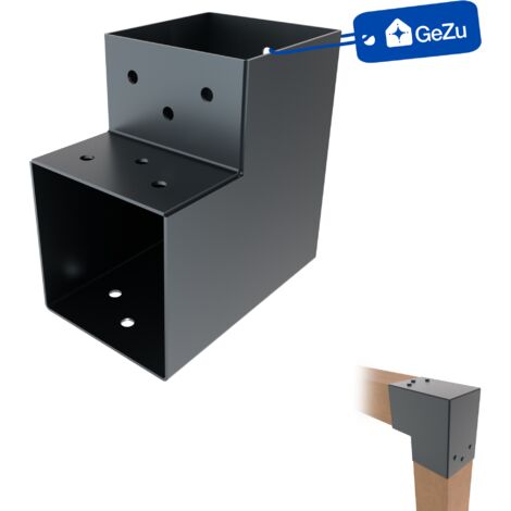 Support Mural Pour Pergola 91x91mm - Lot De 4 - Revêtement Poudre Noir Anti-rouille - Fixation Solide Pour Poteaux Bois - 9
