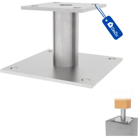 Support de poteau double platine galvanisé à chaud 70 x 70 x 100 mm – fixation bois et béton – GeZu Impex