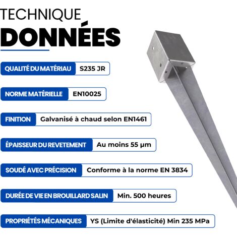 Lot De 4 Ancrages Pour Poteaux En Bois – Douilles à Enfoncer Galvanisées, 38 Cm, Pour Balançoire Et Jeux Extérieurs
