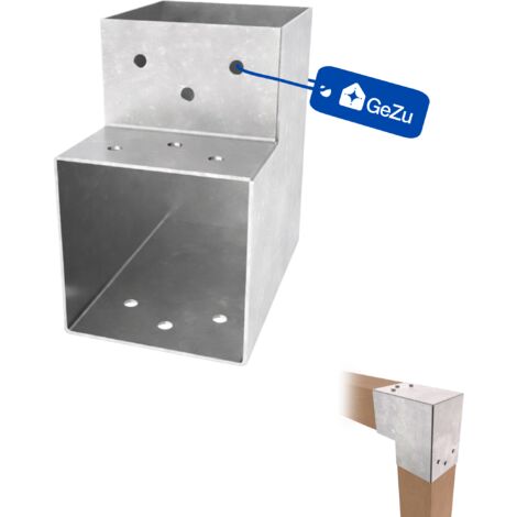 Lot de 8 Connecteur de poteau en T 71 x 71 mm – Galvanisé à chaud – Attache robuste pour charpente, pergola et raccord de poteaux – GeZu Impex (1/5)