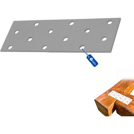 Lot de 28 Plaques d’assemblage plates 80 x 300 mm – galvanisé – Fixation métal perforée – Connecteurs plats robustes pour charpente et poutres bois – GeZu Impex