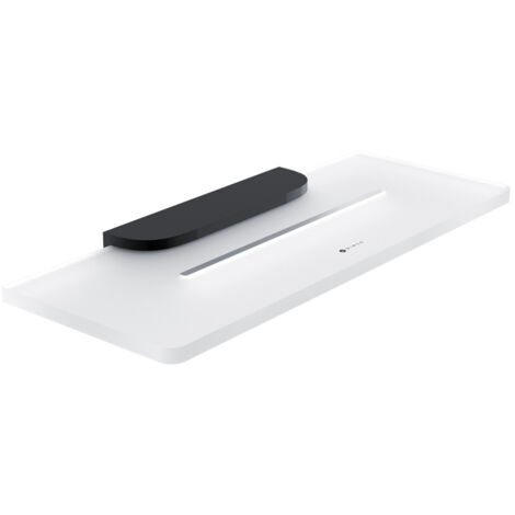 Nimco Nikau étagère de salle de bain avec trous, noir mat, 30 cm NKC X430-90 (1/3)