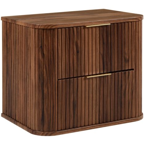 Meuble sous-vasque à suspendre GLAMOUR coloris noyer foncé 60 cm