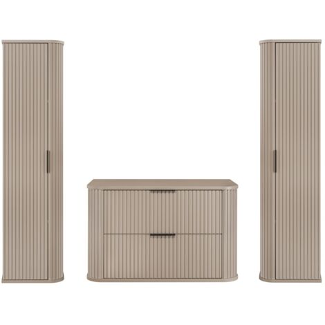 Ensemble un meuble 80 cm et deux colonnes 35/139 cm à suspendre GLAMOUR CACHEMIRE (1/5)