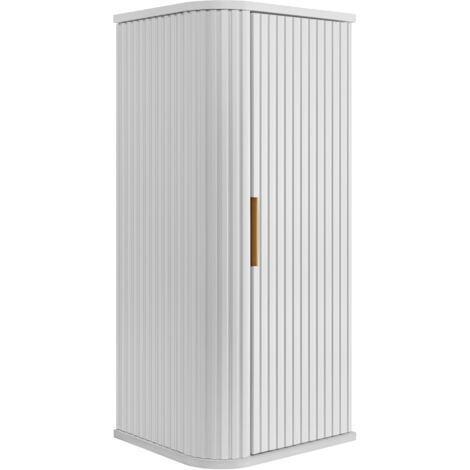 Meuble demi colonne suspendu de salle de bain GLAMOUR BLANC 35 x 79 cm (1/5)