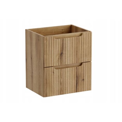 Furnidea - Meuble suspendu sous vasque 50 cm à tiroirs NOVA chêne Coast Evoke